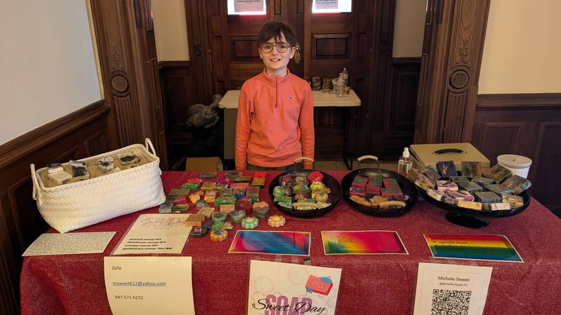 Josh Sweet of Elmhurst has sold homemade soaps at The Dole farmers market in Crystal Lake as part of its "Kidz in Biz" program.
