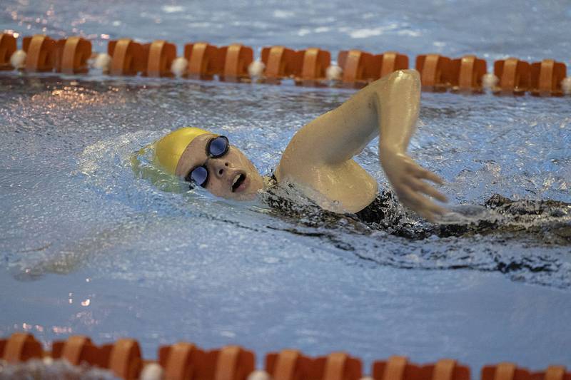 Sterling’s Emily Lofgren competes in the 500 yard Freestyle Saturday, Nov. 5, 2022 at swimming sectionals in Byron.