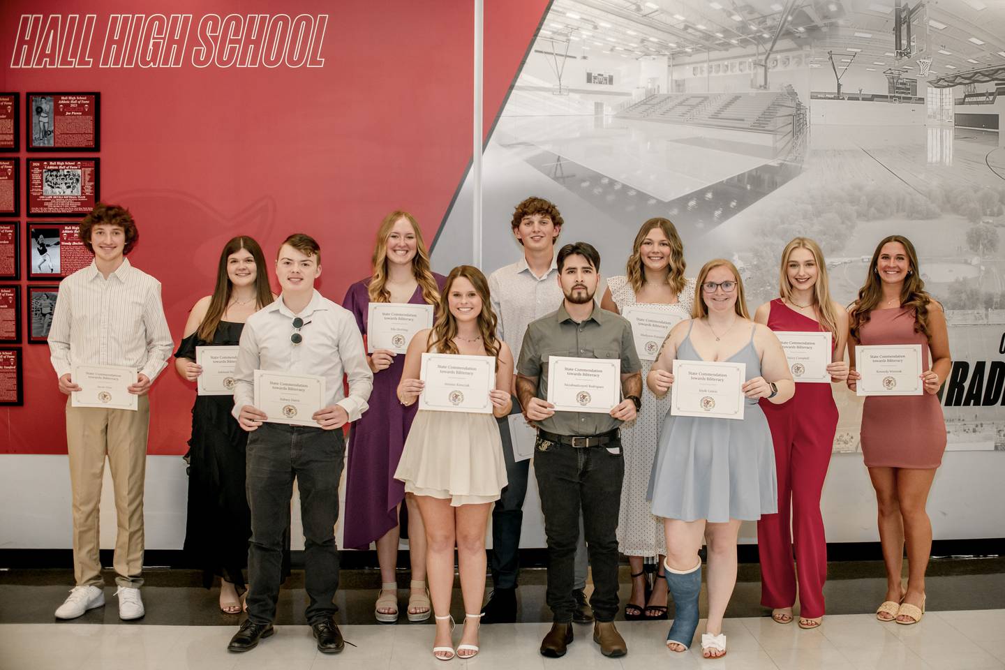 (back, from left) Jacob Diaz, Ashland Hansen, Ella Sterling, Jack Jablonski, Mady Ponsetti, Haley Campbell and Kennedy Wozniak, (front) Sid Davis, Avi Konczak, Nez Rodriguez and Jayde Lewis. Not pictured is Kenzie Spanos.