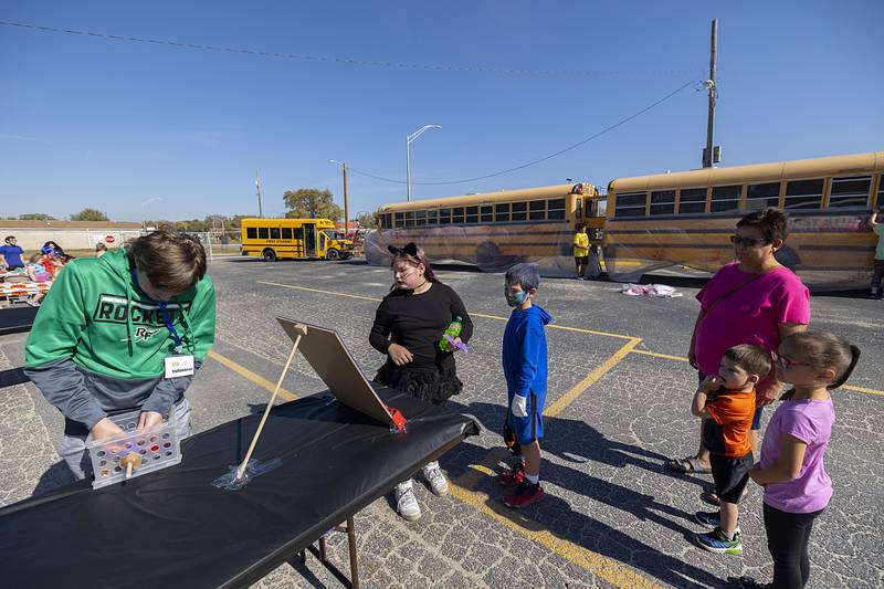 The Oct. 22, 2022 Halloween fest is the first for First Student transportation. The day featured games, candy, prizes, a haunted bus tour and a costume contest.