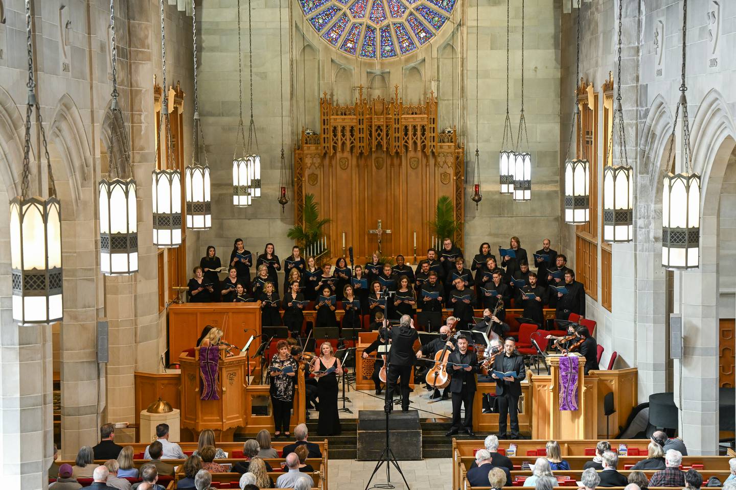 The St. Charles Singers in April 2022 in the penultimate "Mozart Journey" series concert.