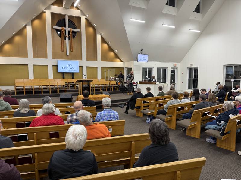 A crowd listens to music on Martin Luther King Jr. Day on Monday, Jan. 19, 2026, at New Hope Missionary Baptist Church in DeKalb for the annual MLK Day Celebration.