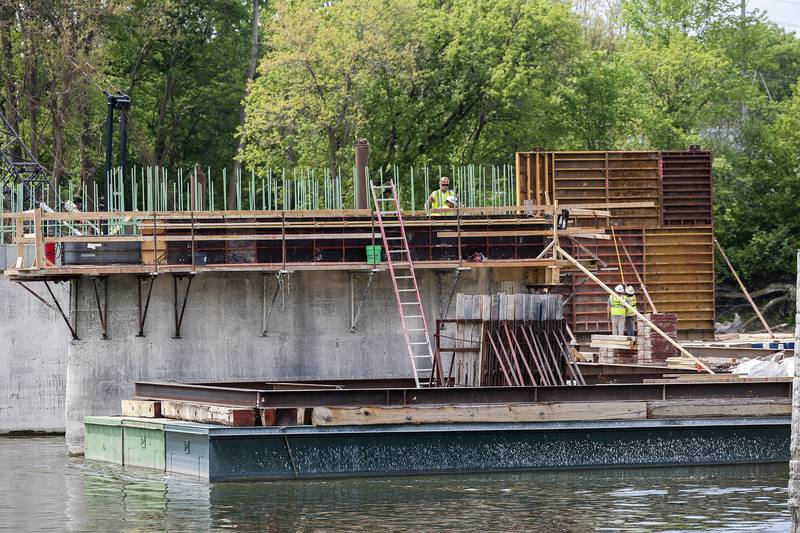 Rebar is seen jutting out from old railroad supports Tuesday, May 13, 2025, at Project Rock in Dixon.