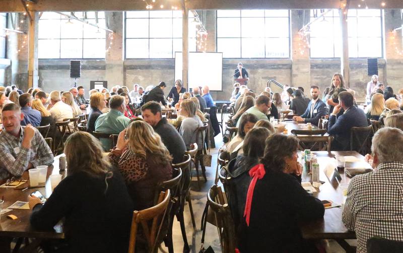 A large crowd attends the Illinois Valley Chamber of Commerce Champions of Change Awards Night on Wednesday, May 6, 2026 at the Westclox Event Center in Peru.