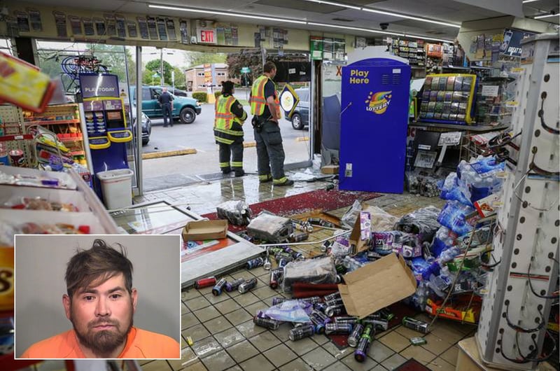 Jose J. Urbina, inset, pleaded guilty Wednesday, May 25, 2022, to drunken driving in connection with a crash Friday, May 14, 2021, that damaged the Woodstock Food Mart and injured a customer.