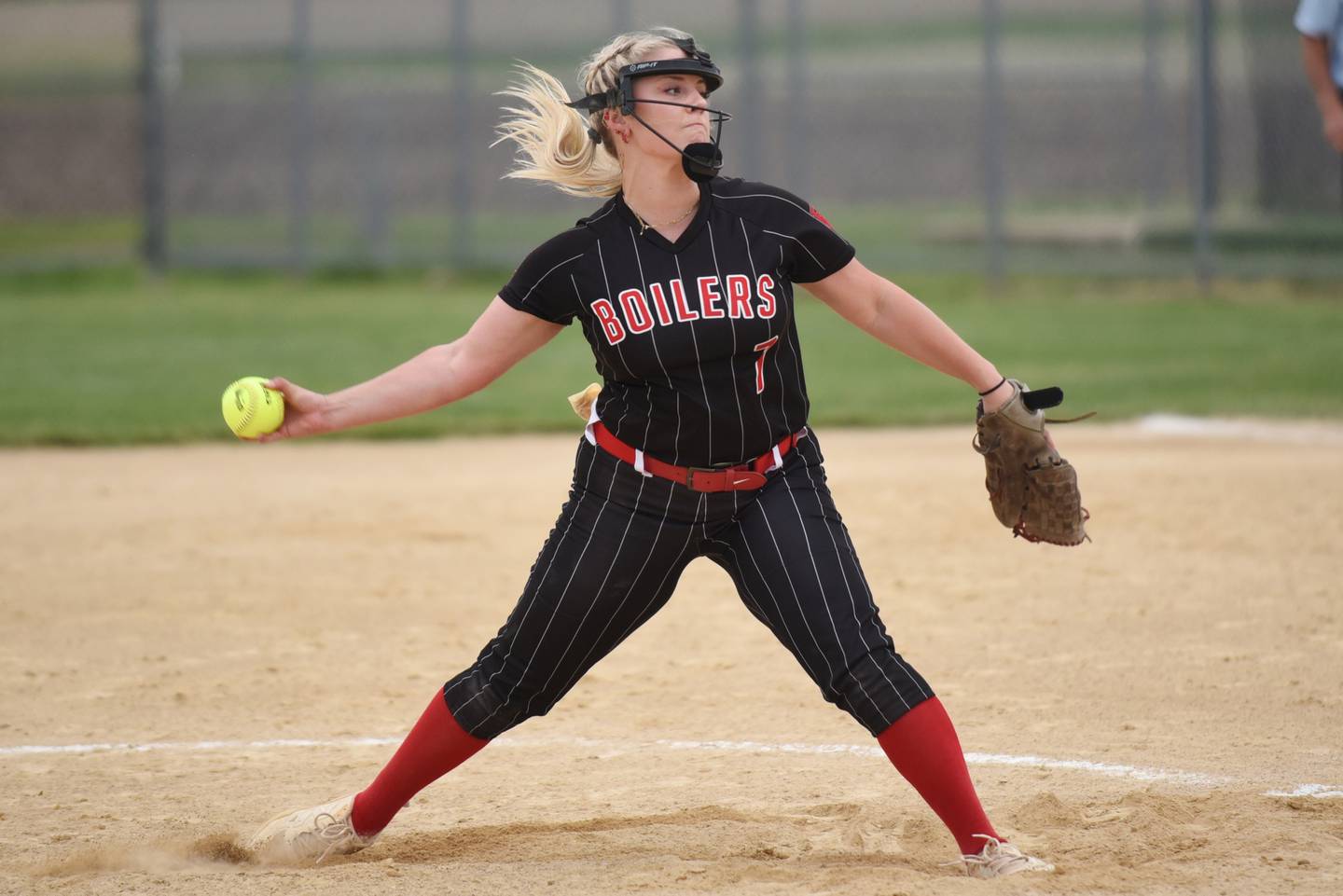 Bradley-Bourbonnais' Lydia Hammond throws a pitch during the Class 4A Normal Community Regional championship against Normal Community Friday, May 22, 2026.