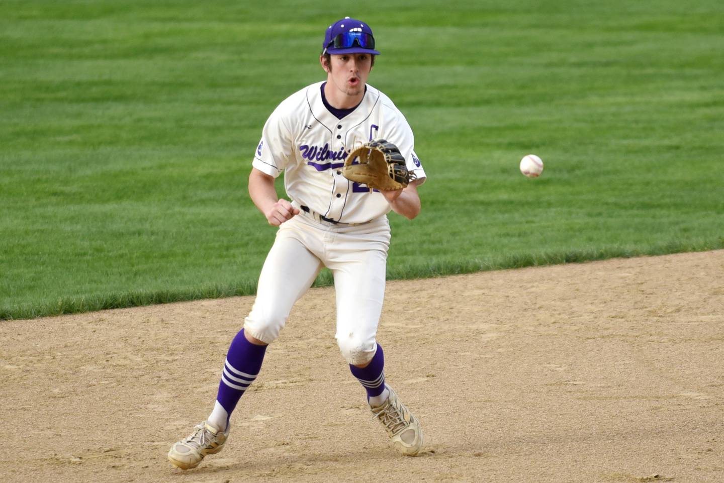 Wilmington's Ryan Kettman fields a grounder during a home game against Manteno Tuesday, April 21, 2026.