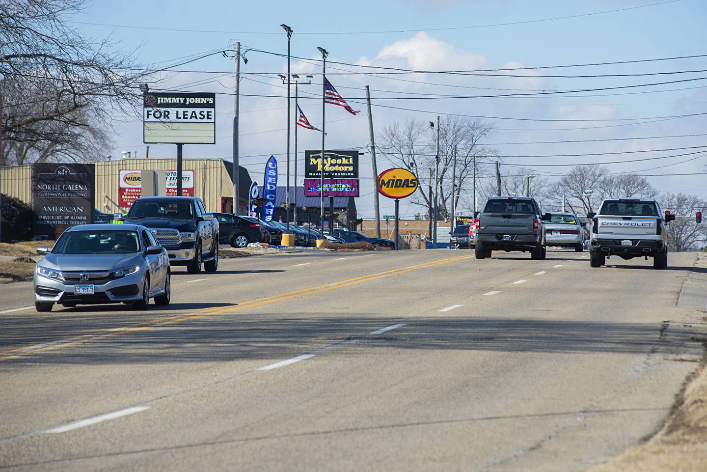 Traffic cruises along Galena Avenue, north of Bradshaw Tuesday, March 8, 2022 in Dixon. The city will be replacing the water main from Bradshaw to Fourth Avenue.