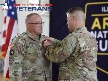 Amboy native with 28-year Illinois Army National Guard career honored at Dixon armory