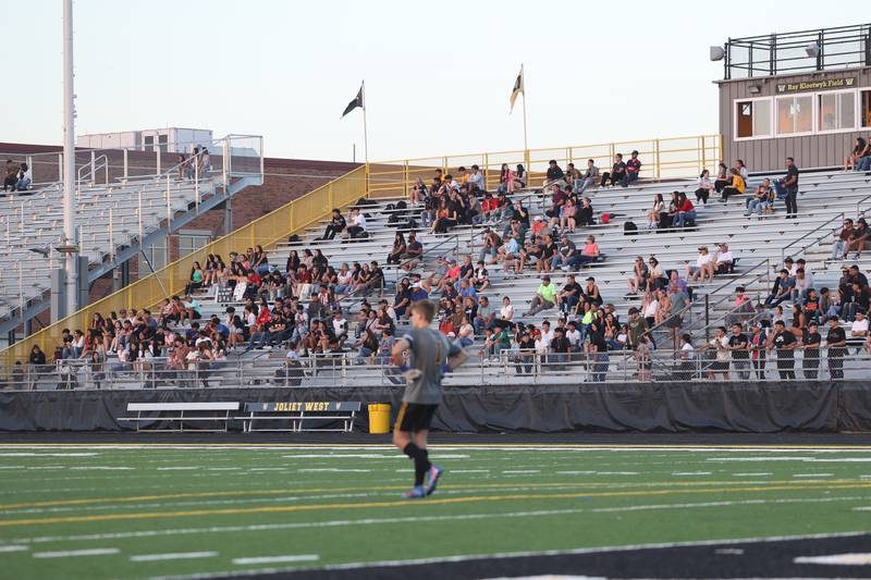 A decent crowd attends the crosstown soccer match between Joliet West host Joliet Central on Tuesday, Oct. 3, 2023 in Joliet.