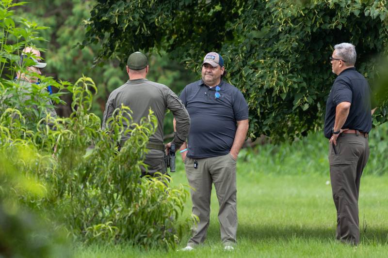 Investigation is underway at crime scene of double homicide on Thursday, July 17, 2025 on 42nd Road in Sheridan.