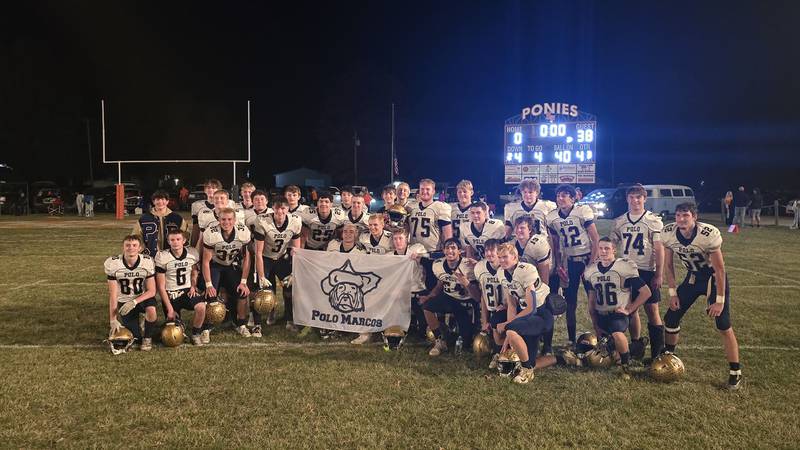 The Polo football team is pictured after beating South Fork 38-0 in the I8FA state semifinals on Saturday, Nov. 15 in Kincaid.
