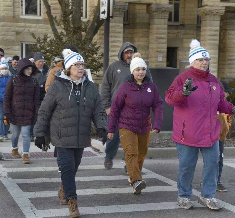Hundreds showed up to walk the downtown streets of Ottawa Saturday evening for the Illinois Valley PADS sponsored “The Coldest Night Of The Year”, one-mile walk for walkers to sample the challenge of those who are homeless in the winter. The fundraising event contributed to the vital needs to support the growing homeless population in the Illinois Valley area.