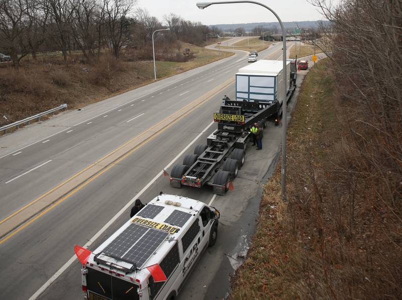 A large semi carrying an oversize load struck the 7th Street overpass on Tuesday, Dec. 20, 2022 in Peru.  IDOT and Peru Police were on the scene.