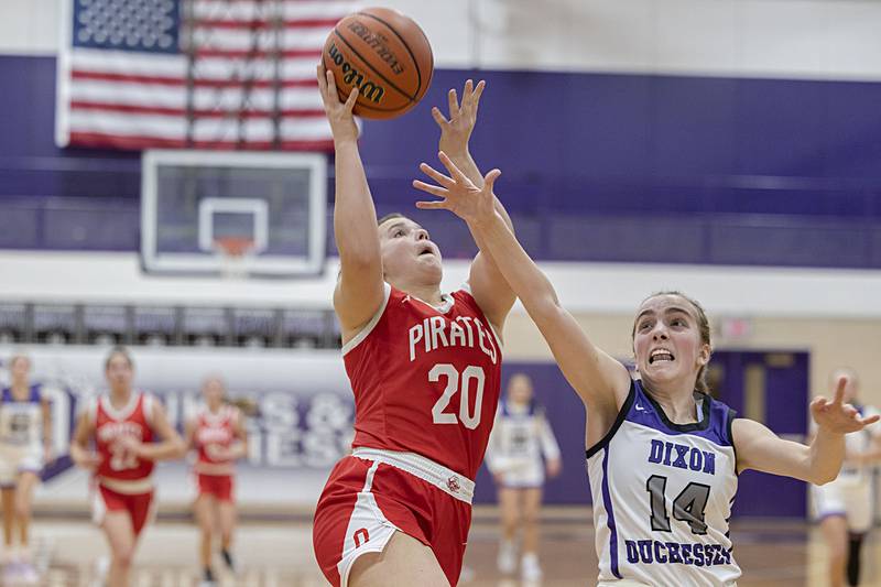 Ottawa’s Kendall Lowery puts up a shot Wednesday, Nov. 30, 2022 against Dixon.