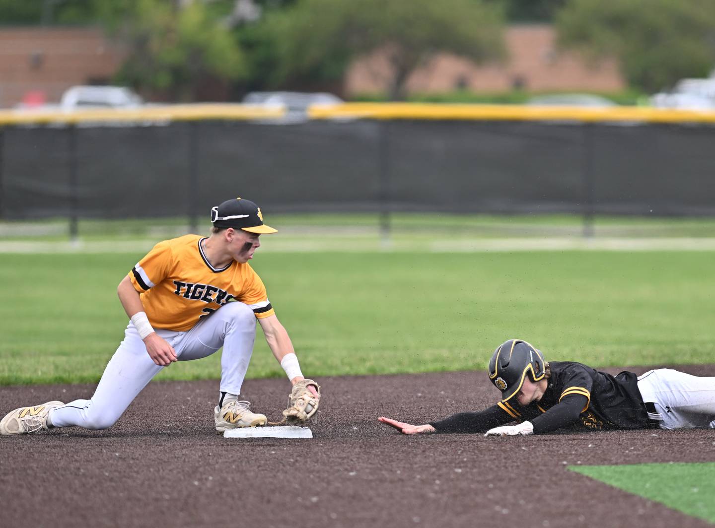 Joliet West's Daniel Lukancic (23) makes a play at second base during the 4A Joliet West regional game against Richard's on Thursday, May. 29, 2025, at Joliet.