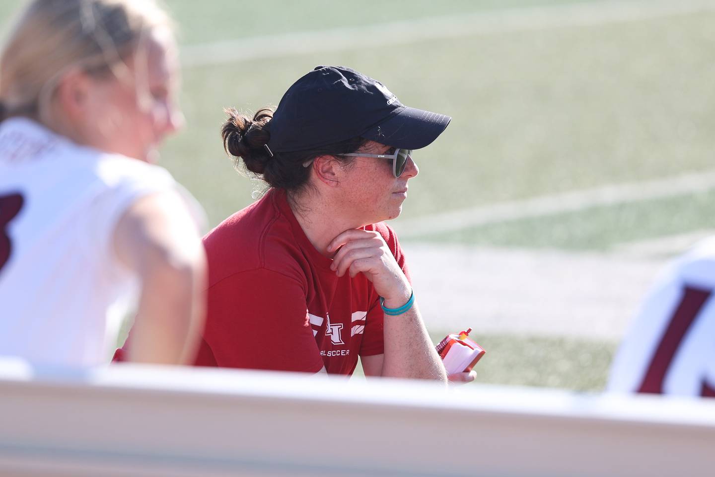 Plainfield North head coach Katie Monterosso watches the match against Joliet West on Thursday, May 4, 2023 in Joliet.