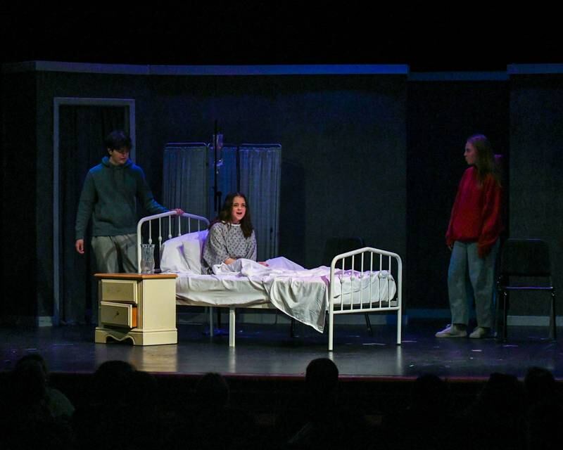 Abigail Grech plays K.B. Noonan during a one act play of The Visitors on Saturday March 22, 2025, held at Lyons Township High School south campus.