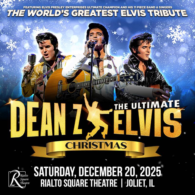 Dean Z will bring “The Ultimate Elvis Christmas” show to the Rialto Square Theatre in downtown Joliet Saturday, Dec. 20, 2025.
