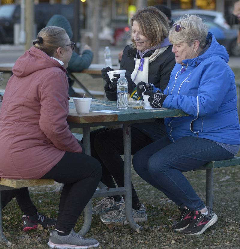 Those who participated in “The Coldest Night Of The Year” Saturday, stayed afterwards at the Jordan Block in Ottawa to enjoy a hot drink, soup and chili