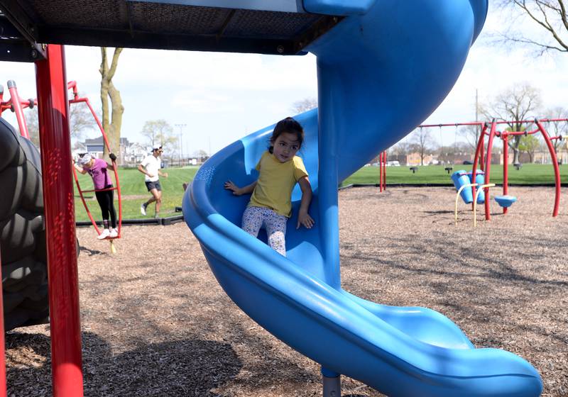 Ella Naqui of LaGrange enjoys a spring day at Sedgwick Park Sunday, April 14, 2024.
