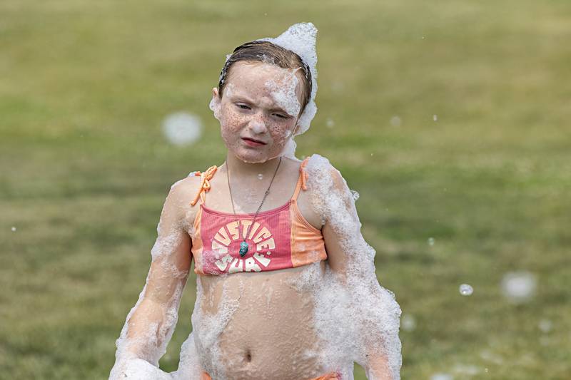 Dixon Park District SPARK campers were treated Thursday, June 15, 2023 to a foam machine on the grounds of The Facility as part of the day camp.