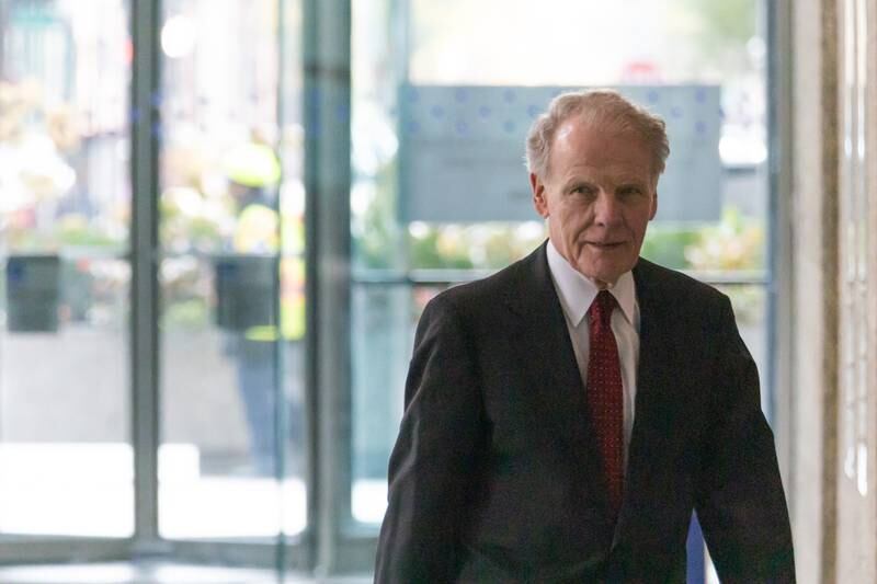 Former Illinois House Speaker Michael Madigan exits the Dirksen Federal Courthouse on Oct. 31.