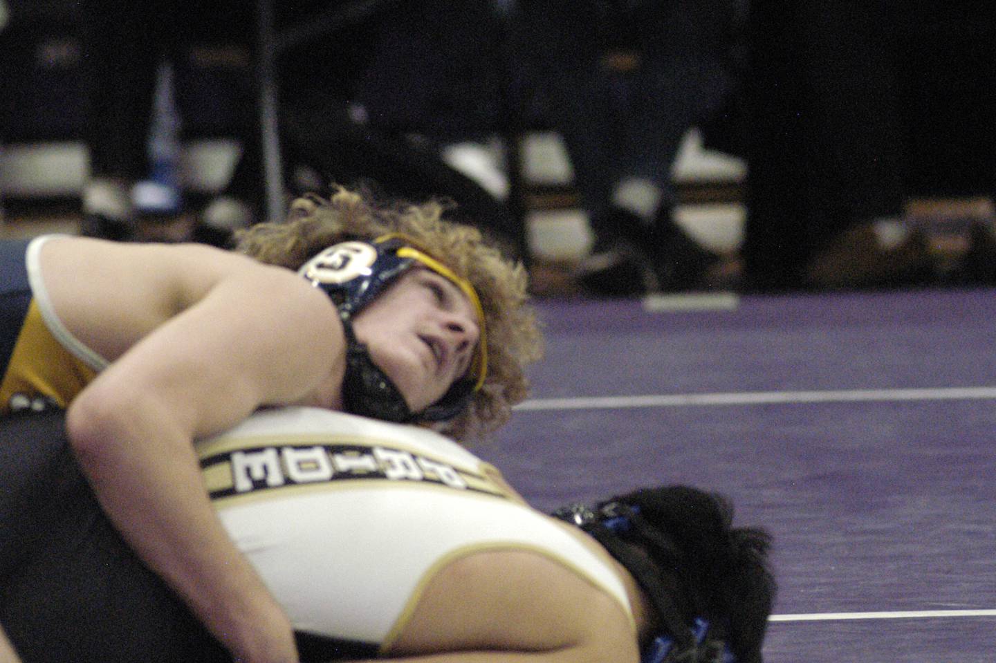 Sterling's Zyan Westbrook wrestles against Polo-Forreston's Lucas Nelson in the 132-pound championship bout at the Class 2A Dixon Regional on Saturday, Feb. 8, 2025 at Lancaster Gym in Dixon.