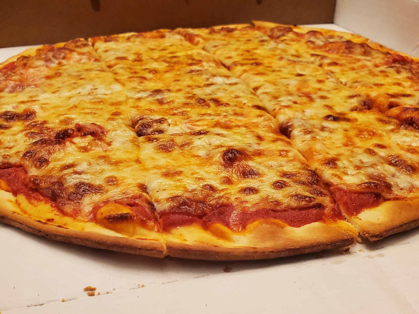 We ordered a large pepperoni pizza ($16.50) to split amongst the table. The pizza was truly fresh and was handmade as a look in the back of the shop shows the owners stretching and preparing the dough constantly.