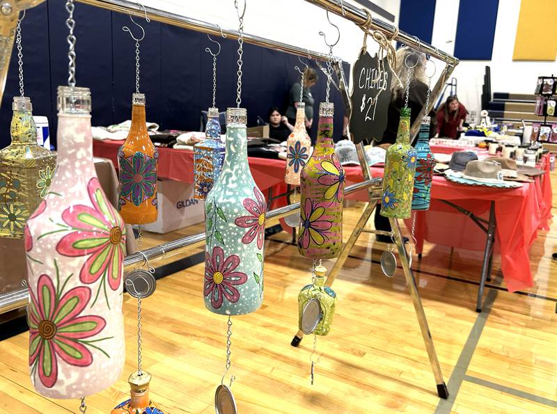 Festive decorations are displayed at one of the booths at the Polo Christmas Festival's Craft and Vendor Show on Saturday, Dec. 6, 2025. The event was held in the gymnasium of Centennial Grade School.
