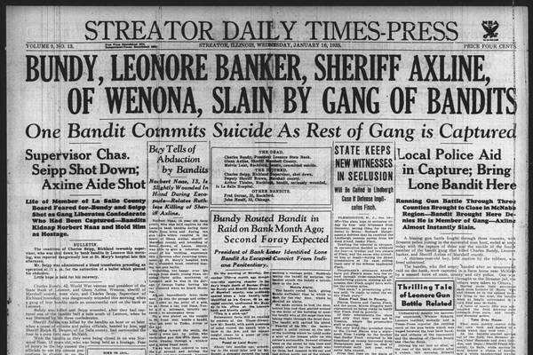 The 1935 Leonore Bank tragedy and more historical covers from January 16