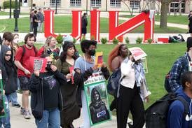 Protest at NIU in DeKalb calls for cease-fire in Israel-Hamas War