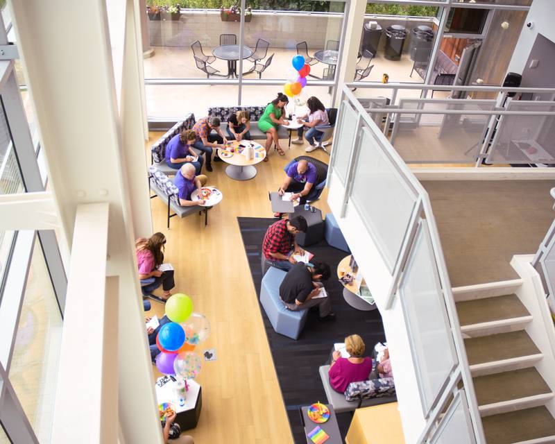 Participants play a guessing game during the pride party on Thursday June 29, 2023 at Waubonsee Community College held at the Plano campus.