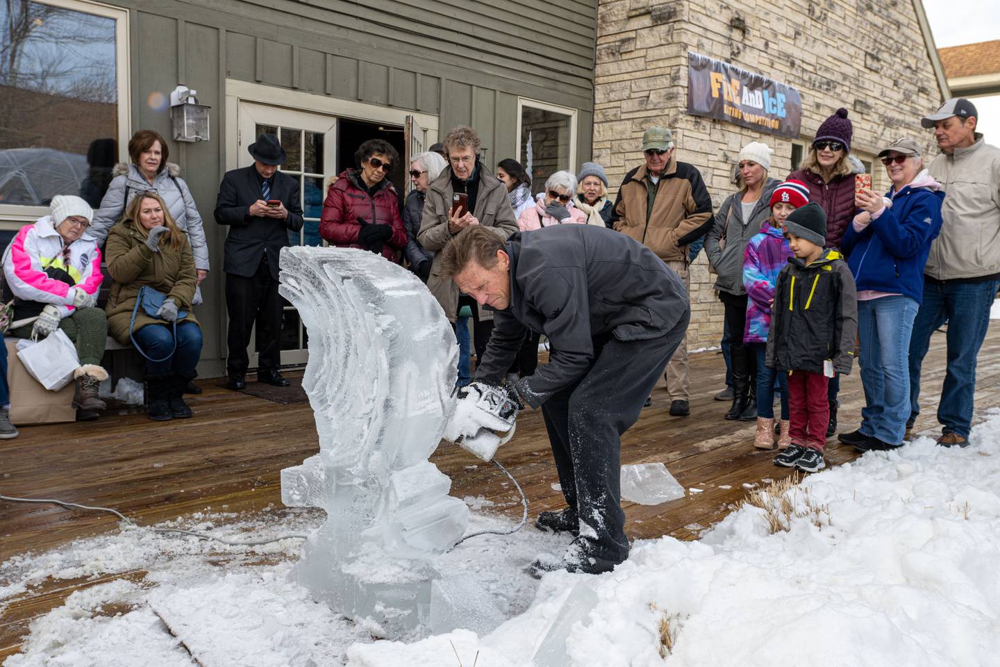 Ice carving demonstrations are part of Eagle Ridge Resort's Winter Carnival, Feb. 14-17, 2025.