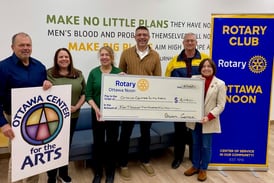 Ottawa Noon Rotary donates $4,114 to Ottawa Center for the Arts for new signage
