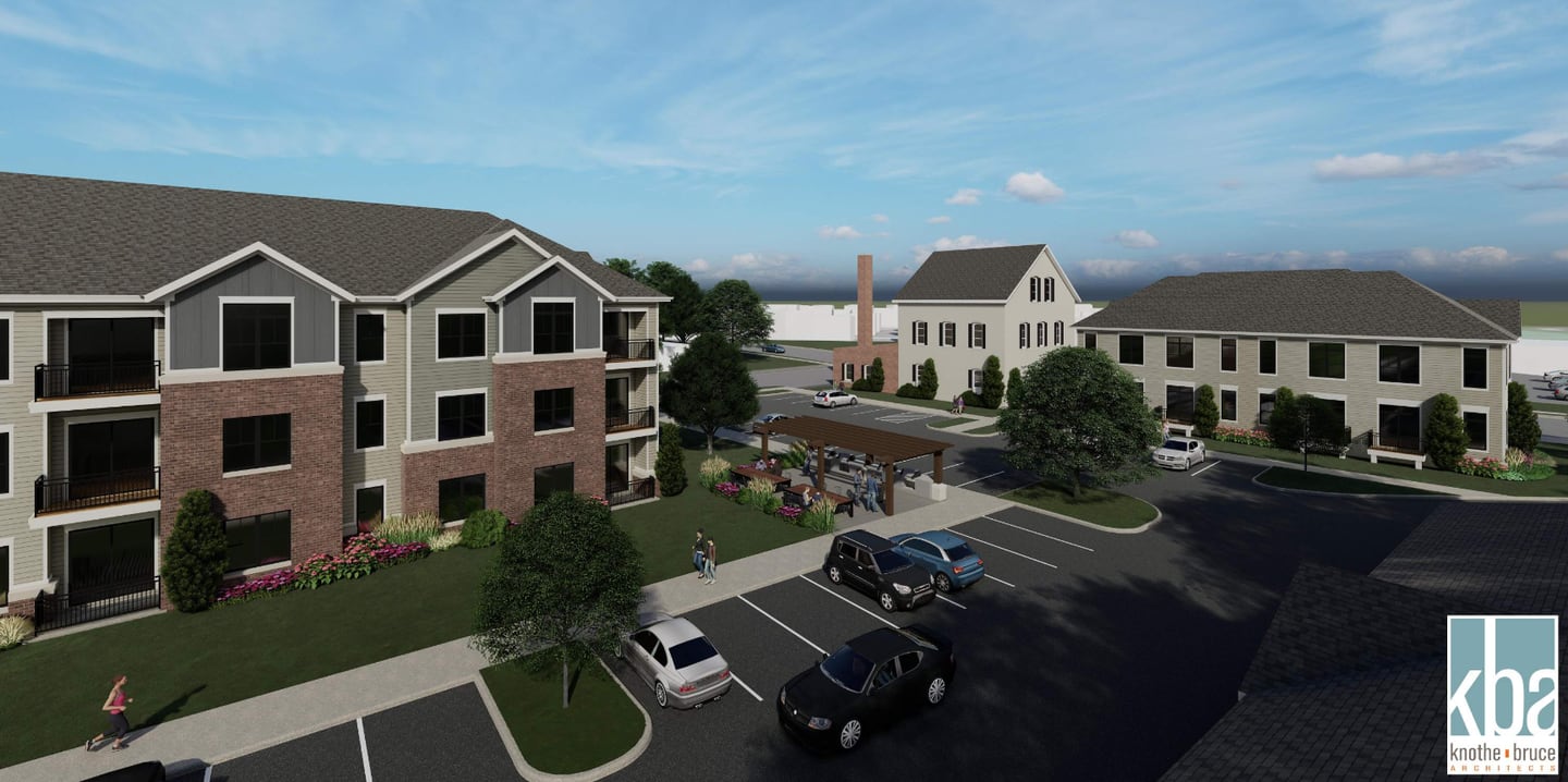 A rendering of the affordable housing project that could be built in the city of McHenry. The apartments will include 54 units.