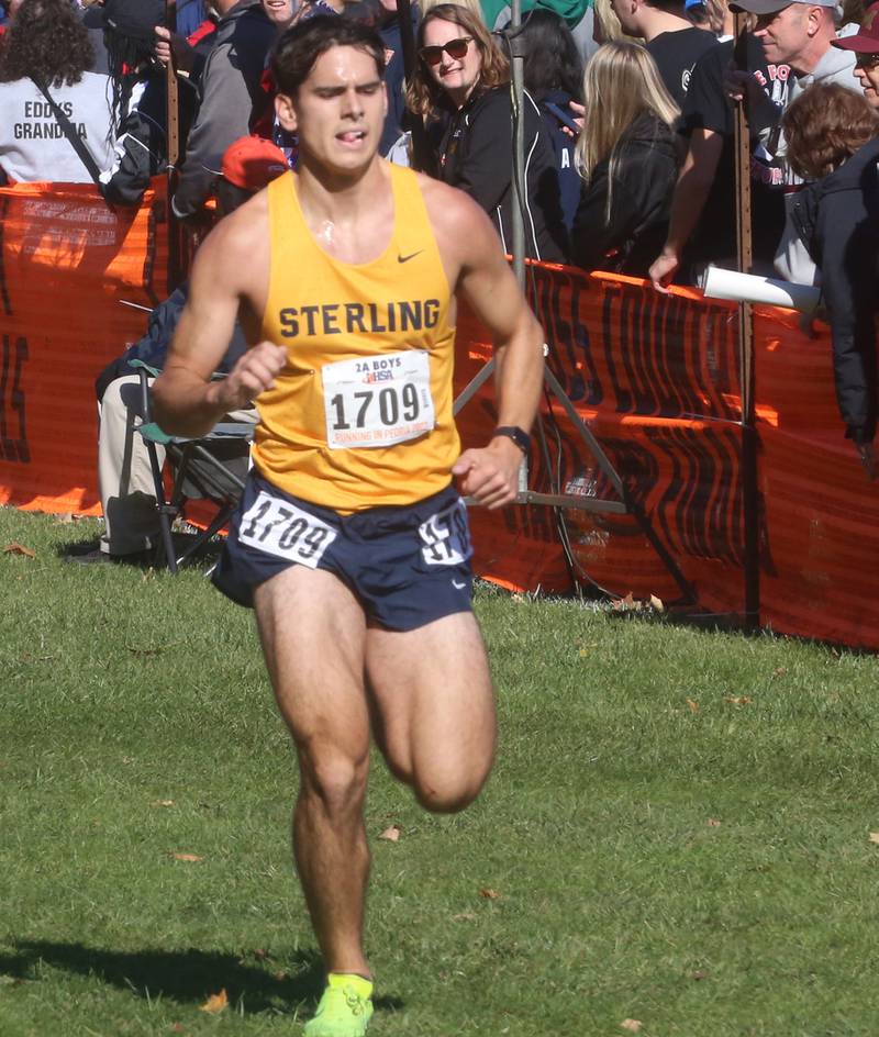 Sterling's Owen Anderson competes in the Class 2A State Cross Country race on Saturday, Nov. 4, 2023 at Detweiller Park in Peoria.