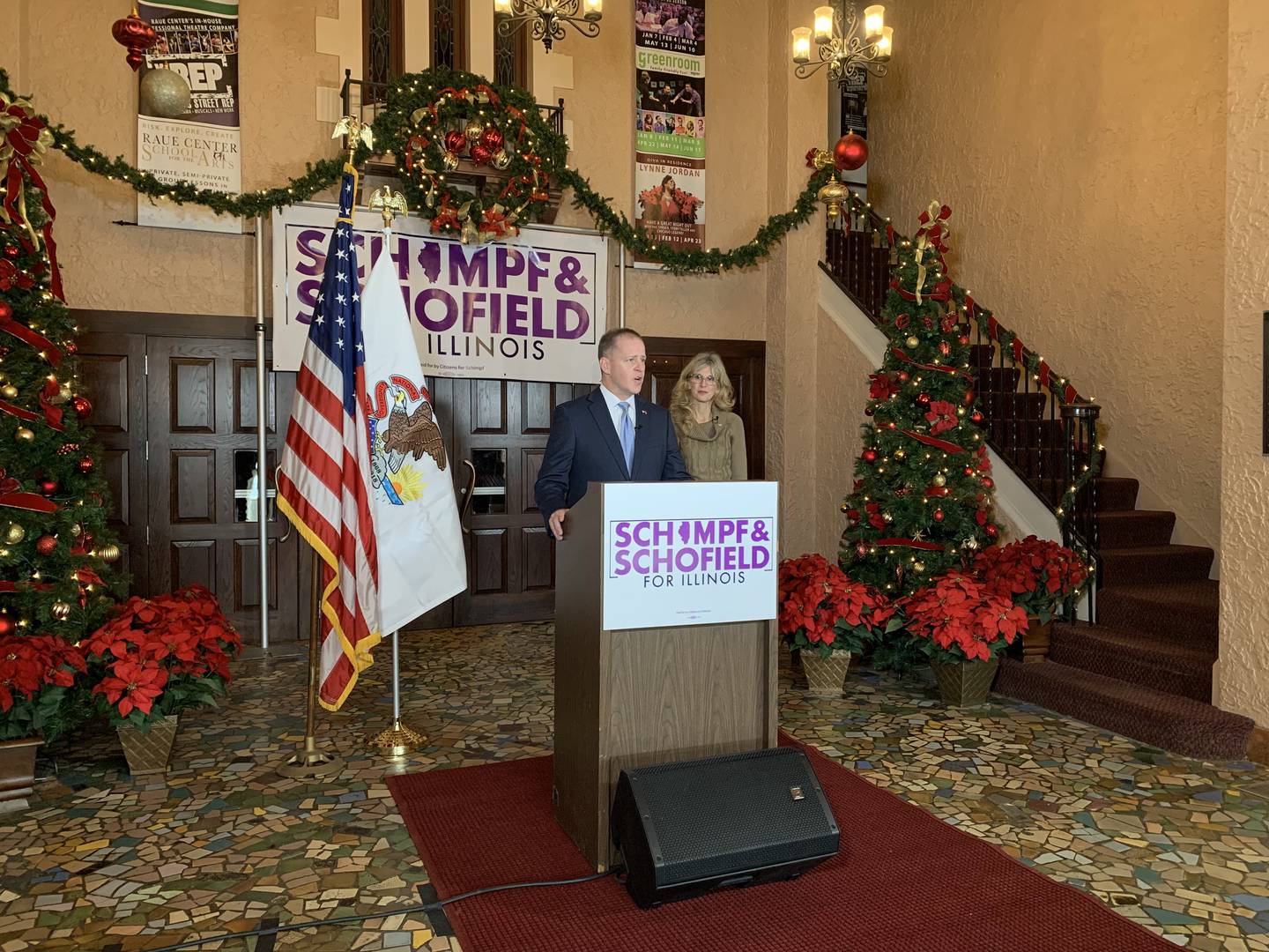 Republican candidate for Illinois governor Paul Schimpf announces McHenry County Board member Carolyn Schofield, R-Crystal Lake, as his running mate at a campaign event in Crystal Lake, Tuesday, Jan. 11, 2022.