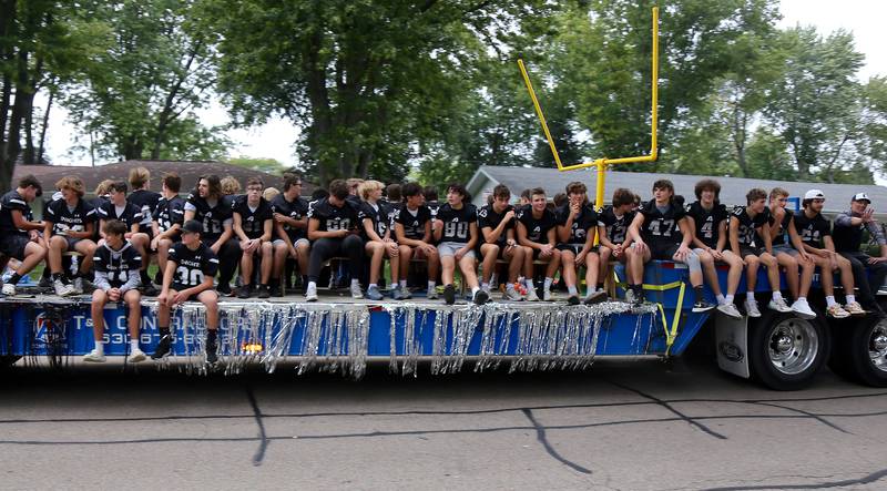 Kaneland High School Football Teams participate in the 2024 Kaneland Homecoming Parade in Sugar Grove on Wednesday, Oct. 4, 2024.