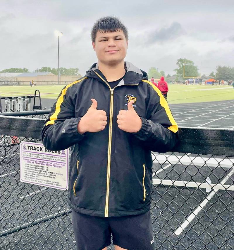 The Putnam County junior Alex Rodriguez has punched his ticket back to the IHSA Class 1A State Track & Field finals in Charleston. He took first in discus and second in shot put at the El Paso-Gridley Sectional on Wednesday, May 21.