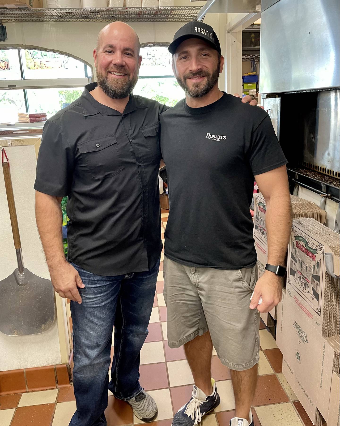 Sam Rosati (left) and Mike Rosati, are two of the four cousin owners of the Romeoville location of Rosati's Pizza. To celebrate its new ownership, Rosati’s Pizza in Romeoville will donate 25% of sales on Wednesday, September 29, 2021, to American Legion Post 52 in Romeoville.