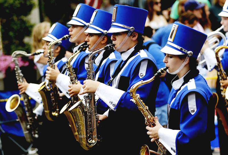Mmners of the Rambler Band perform during the Lake Bluff Fourth of July parade on Friday, July 4, 2025, in Lake Bluff.