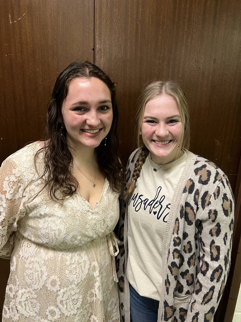 (Left to right) Ottawa High School senior Shelby Einhaus and Marquette Academy senior Kaylee Killelea were named Ottawa Sunrise Rotary's students of the month for March 2023.