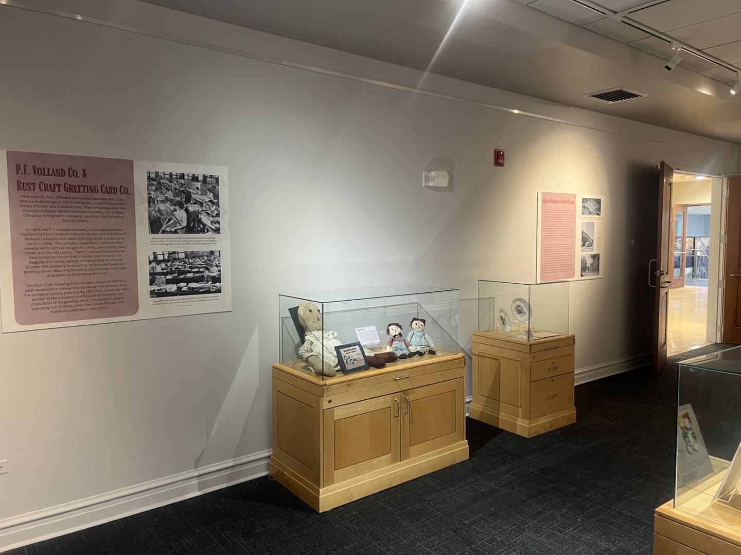 The Joliet Area Historical Museum’s newest exhibit showcases Gerlach Barklow Co. (calendar company) P. F. Volland Company (publisher) and Rust Craft Greeting Card Company.