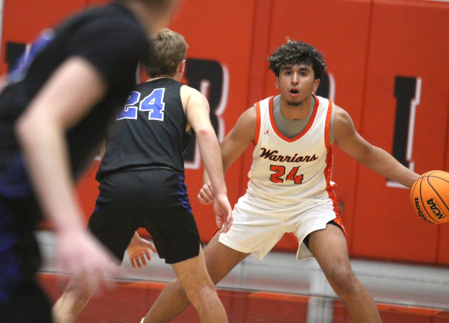 McHenry’s Adam Anwar moves the ball against Burlington Central’s in varsity boys basketball on Friday, Dec. 5, 2025, at McHenry Community High School in McHenry.