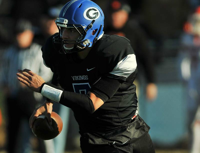 Geneva quarterback Daniel Santacaterina and the Vikings defeated Hersey, 41-27, in the first round of the Class 7A playoffs Saturday, setting up a visit from Rockton Hononegah in the second round. Santacaterina’s older brother, Michael, played for Geneva when it faced Hononegah in the second round in 2008.