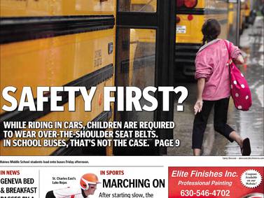 Historical covers for April 19: A school bus seat belt debate