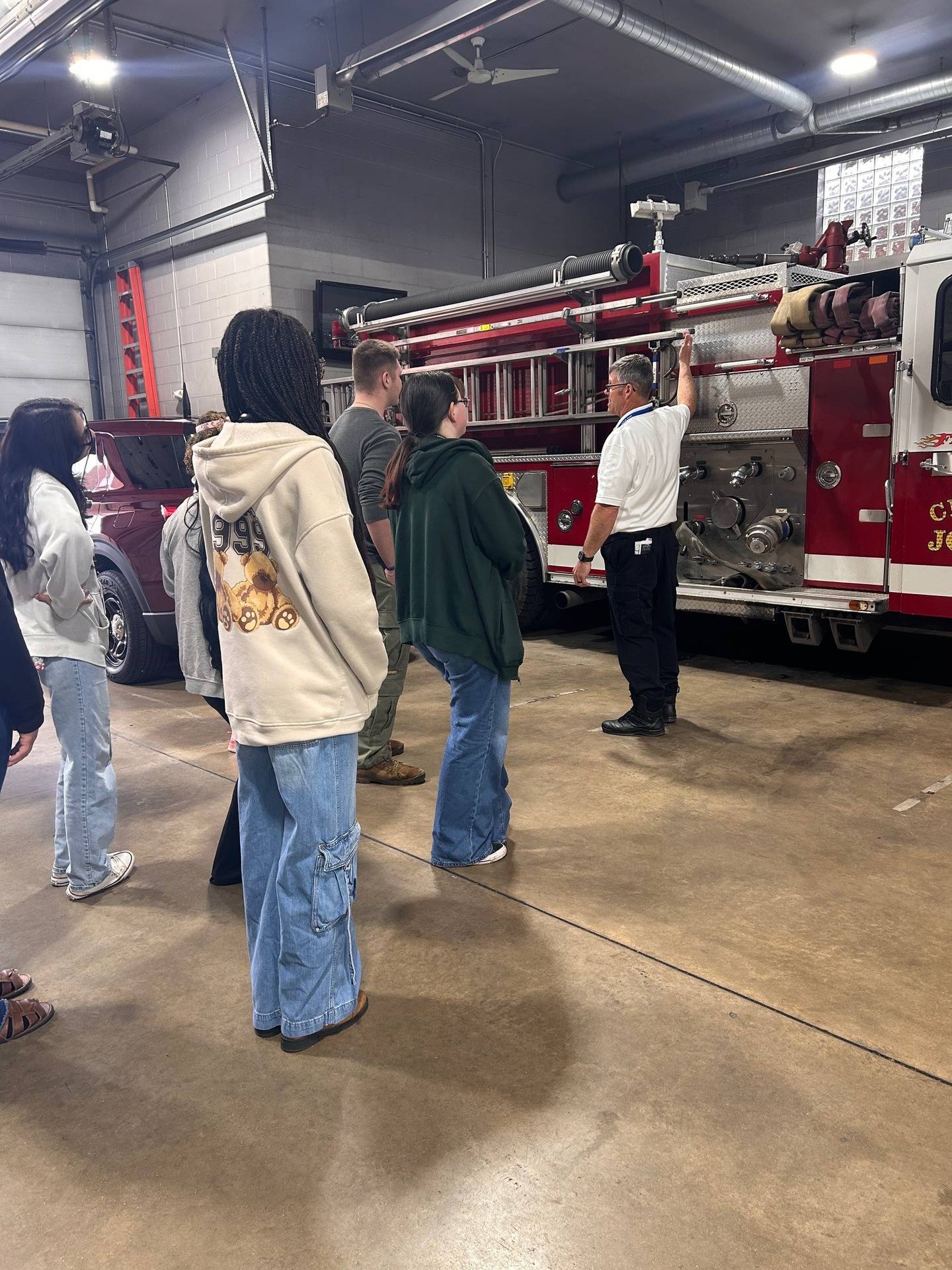 Joliet Central JROTC cadets visited the Joliet Fire Department for first aid training and to learn about emergency response careers.