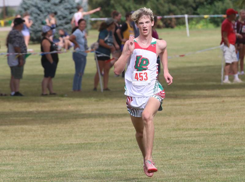 L-P's Griffin Hammers runs during the Gary Coates Invitational cross country meet on Saturday, Sept. 13, 2025 at Zearing Park in Princeton .