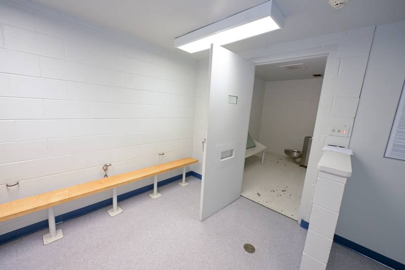 Booking Room 2 in the Geneva Police Department is prone to drainage back up and the seldom used cell toilet needs to be flushed daily to keep the piles flowing.  A $59.4 million public safety referendum will be on the March 17, 2026 primary ballot.